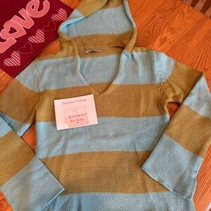 Lily McNeal Striped hooded sweater size Large